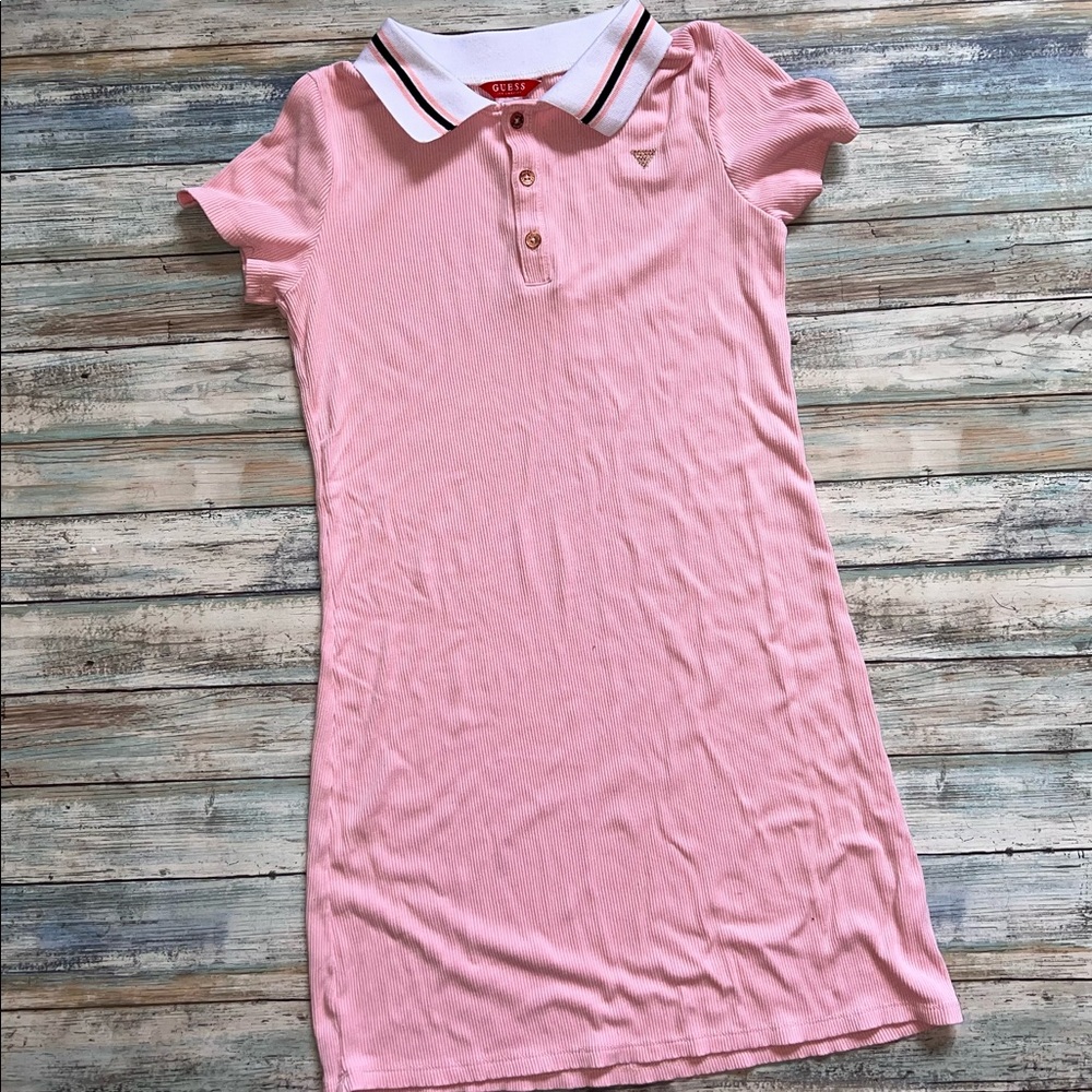 Guess Girls Pink Polo Dress sz 14 Pre-Loved!